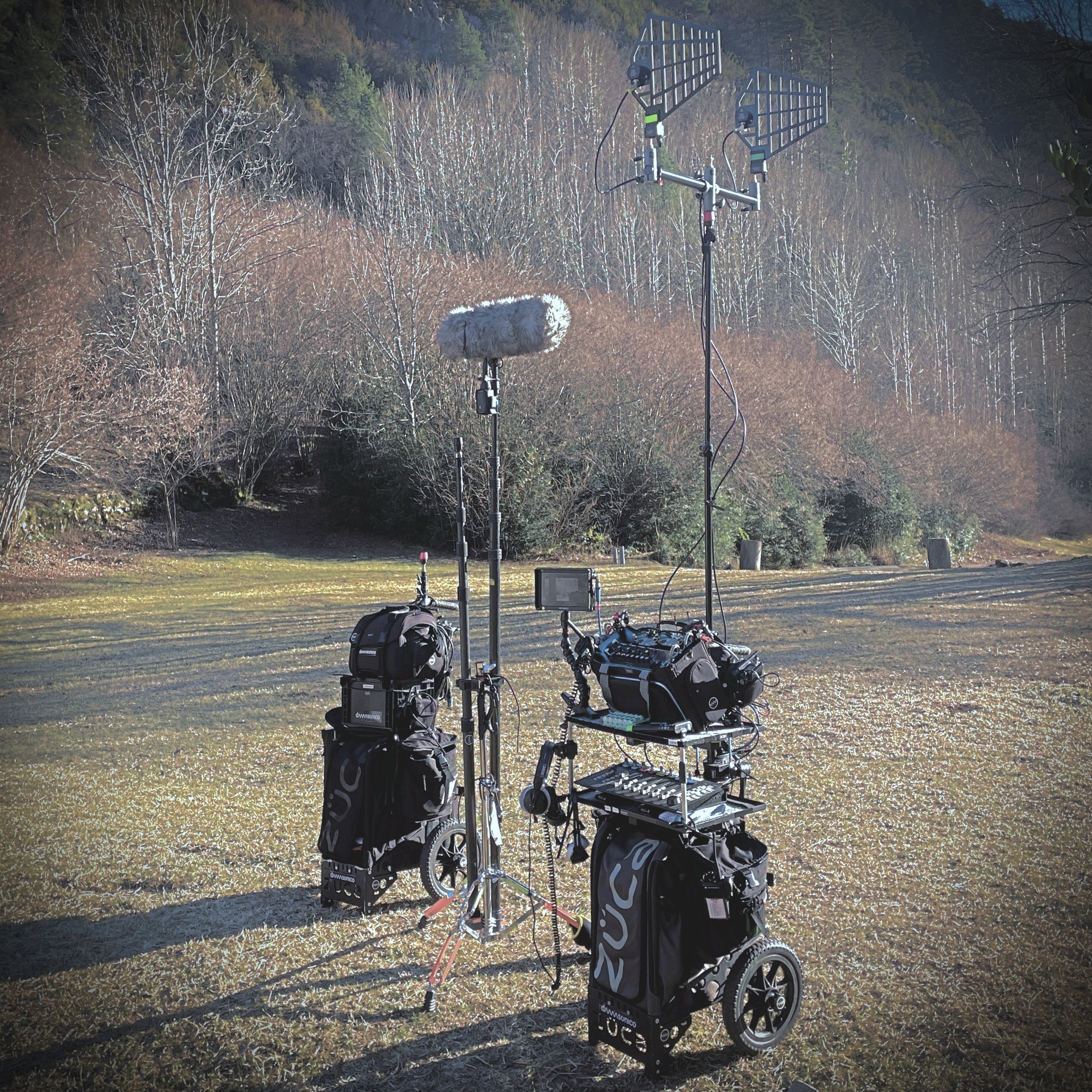 Damasonico mini cart & follow cart on set during the shooting of The Night Manager season 2